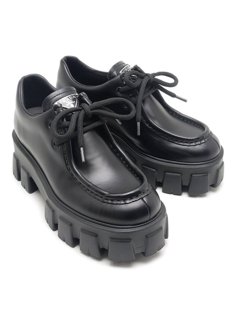 Prada Monolith Platform Loafers Black